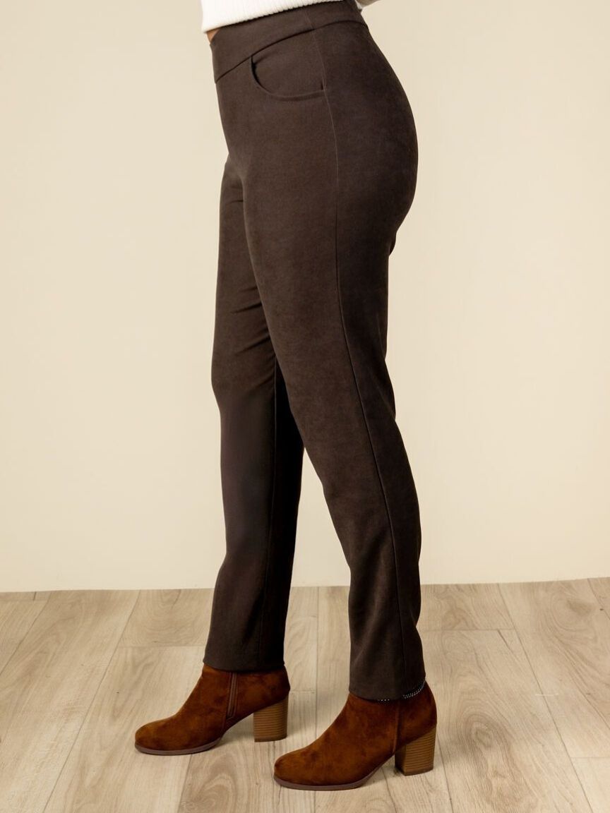 Slim Fit Pull On Pants With Pockets