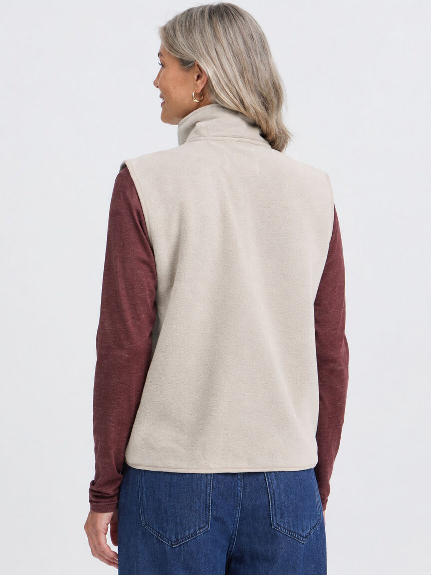 Cream Fleece Vest