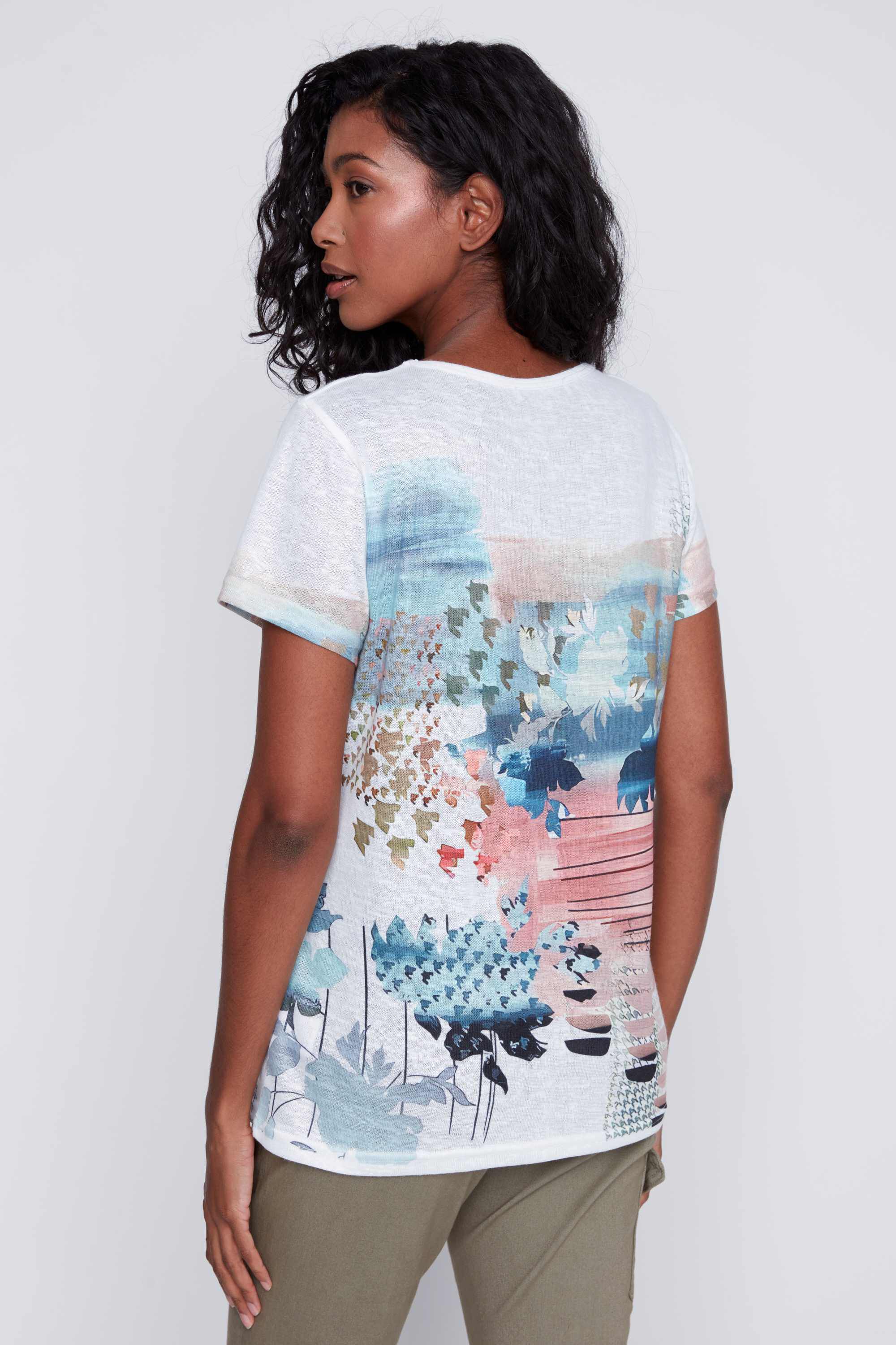 Rhinestone Embellished Short Sleeve Top Image 2