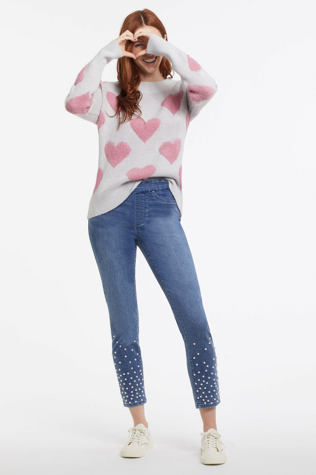 Pink Hearts Autumn Sweater Image 4