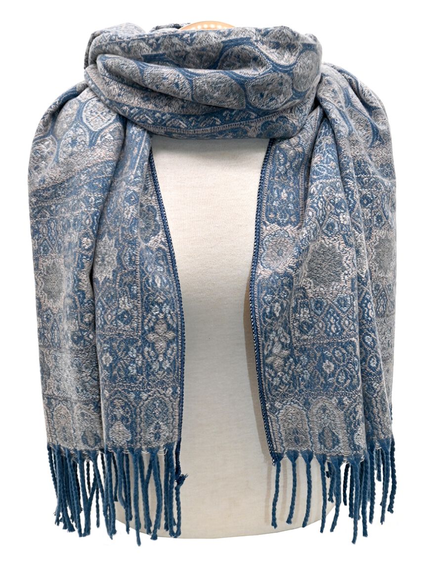 Patterned Scarf With Tassels