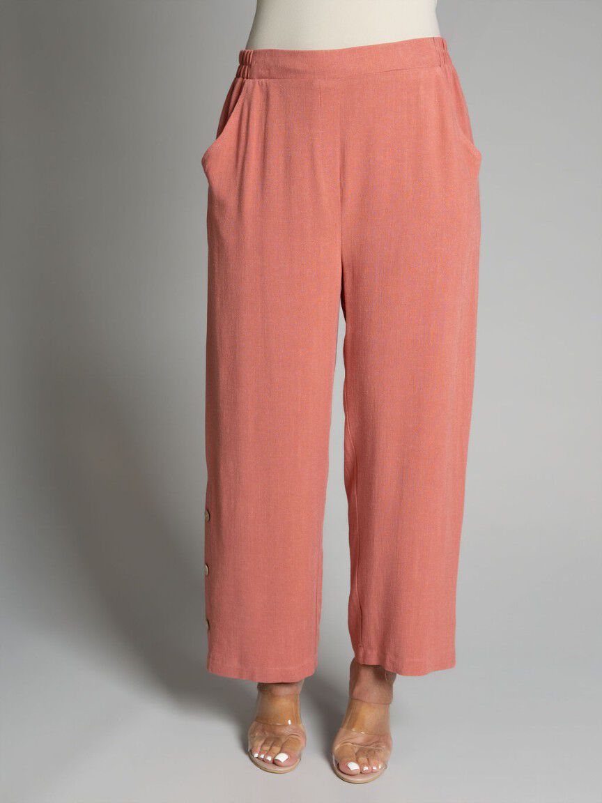 Linen Blend Pull-On Pants