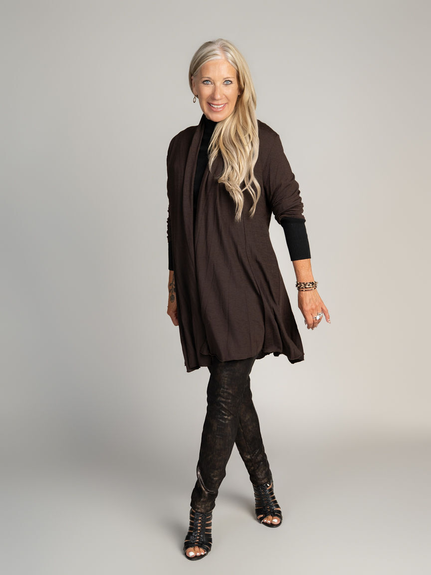 Long Open Front Cardigan