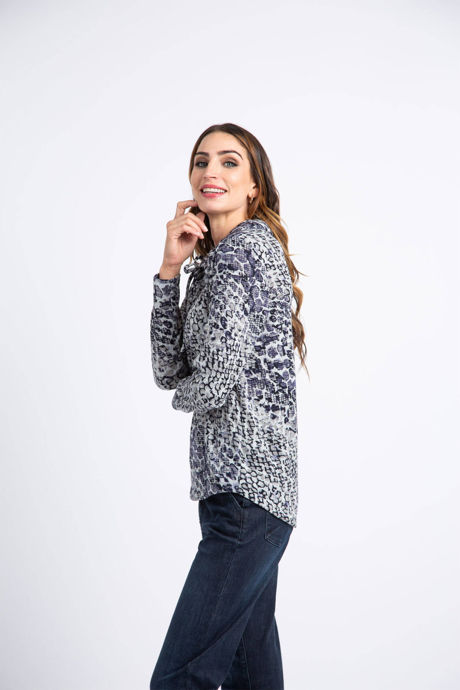 Drawstring Cowl Neck Top  Image 2