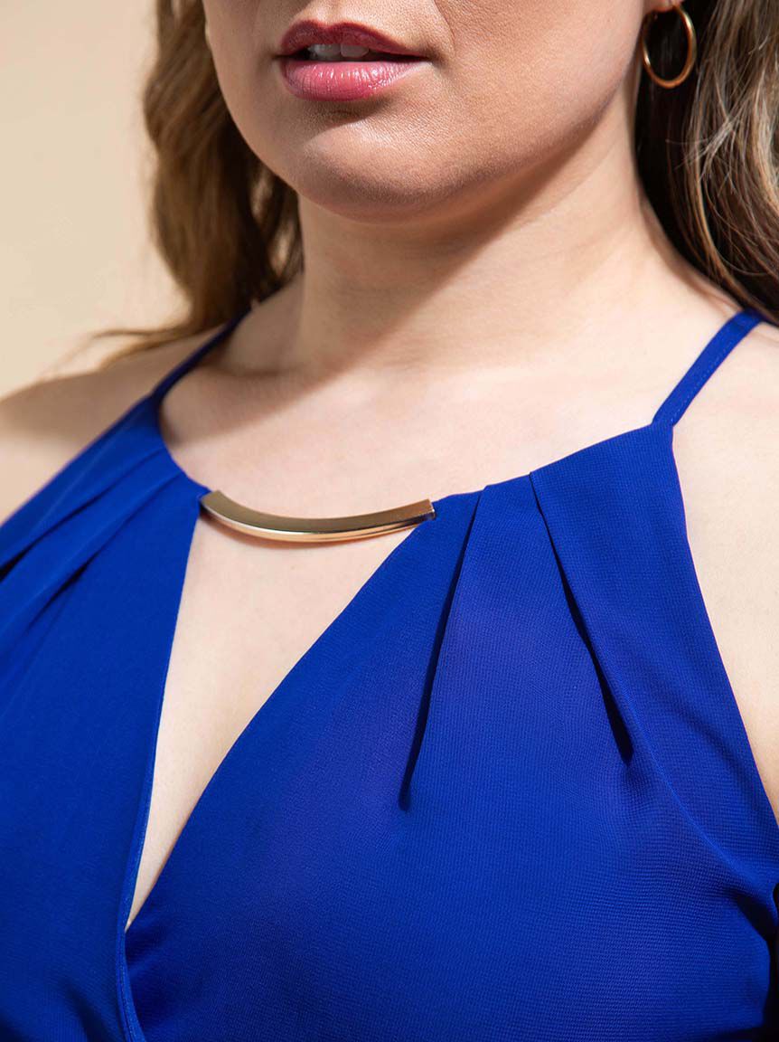 Lined Maxi Dress w/ Keyhole Neck Image 5