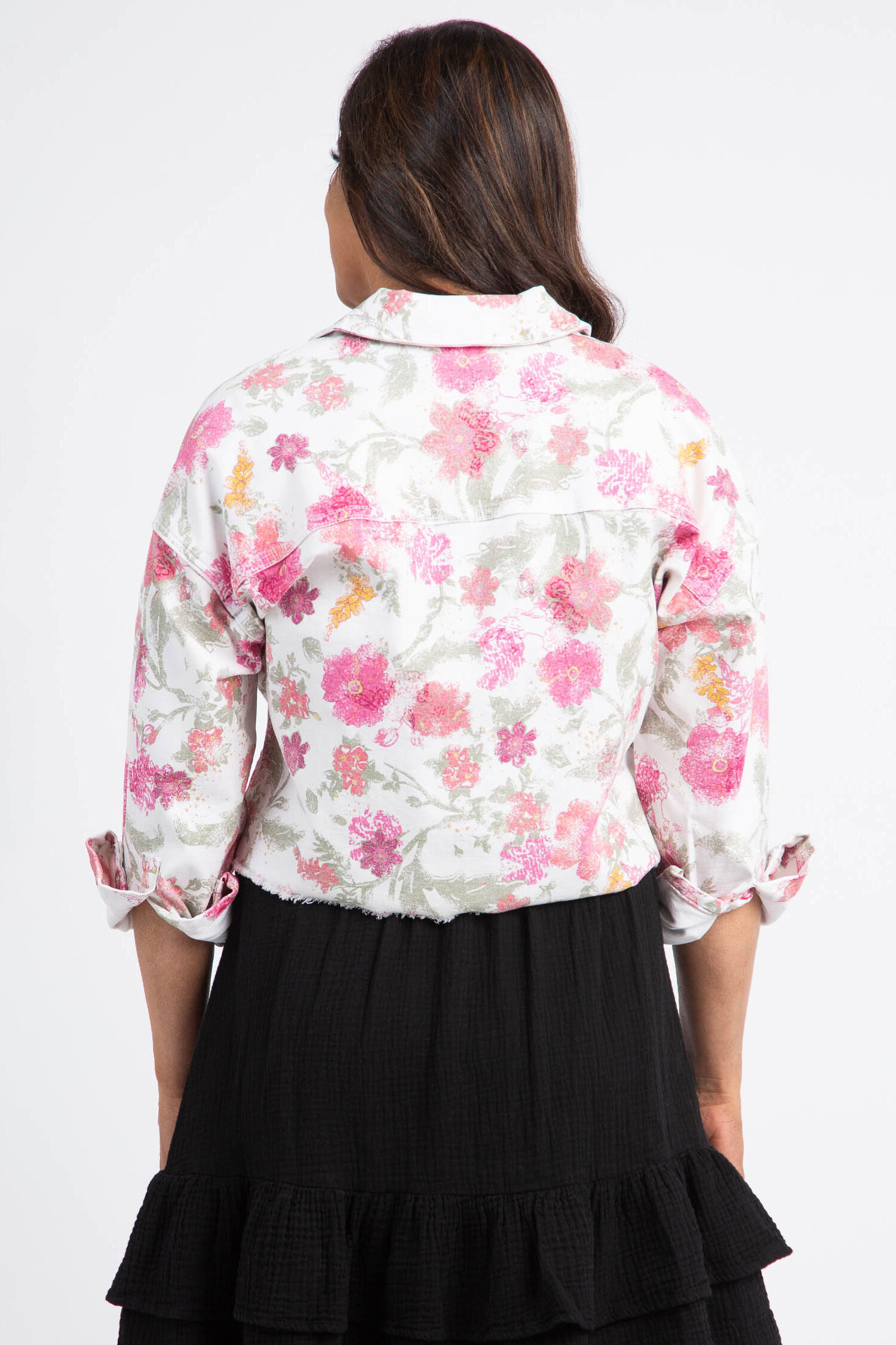 Floral Print Denim Jacket Image 4