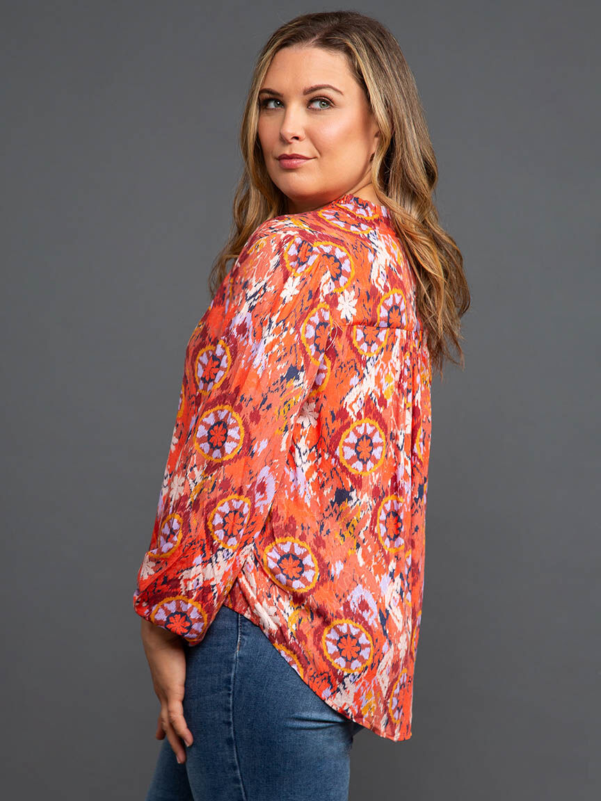 Ruffle Collar Jacquard Blouse Image 3