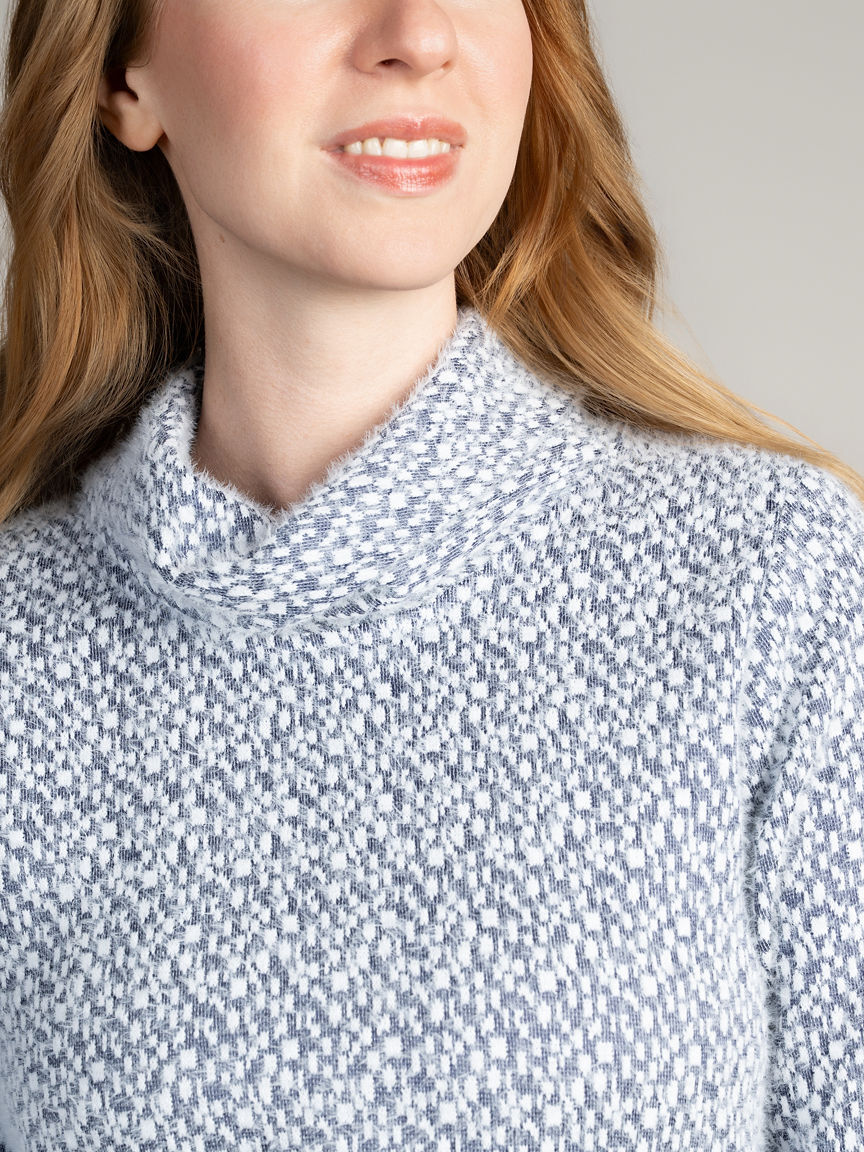 Textured Cowl Neck Sweater