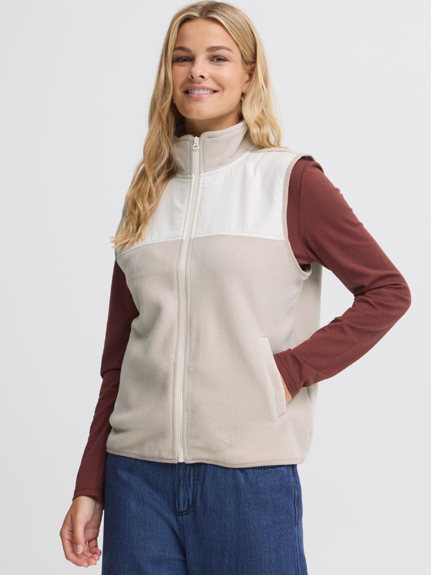 Cream Fleece Jacket Image 1