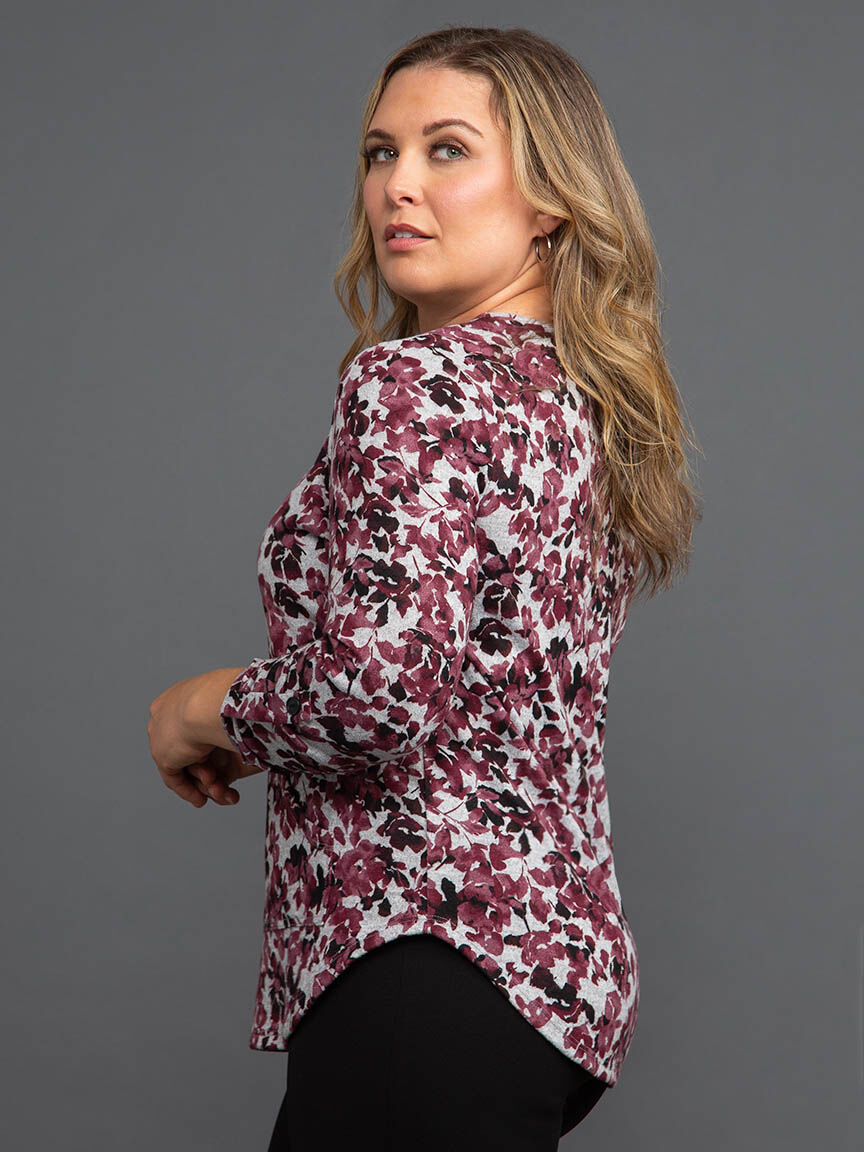 &frac34; Sleeve Top w/ Kangaroo Pocket Image 3