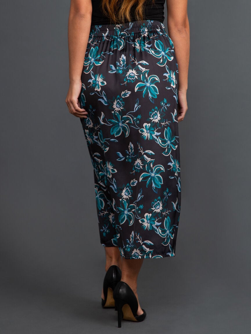Satin Wrap Midi Skirt Image 4
