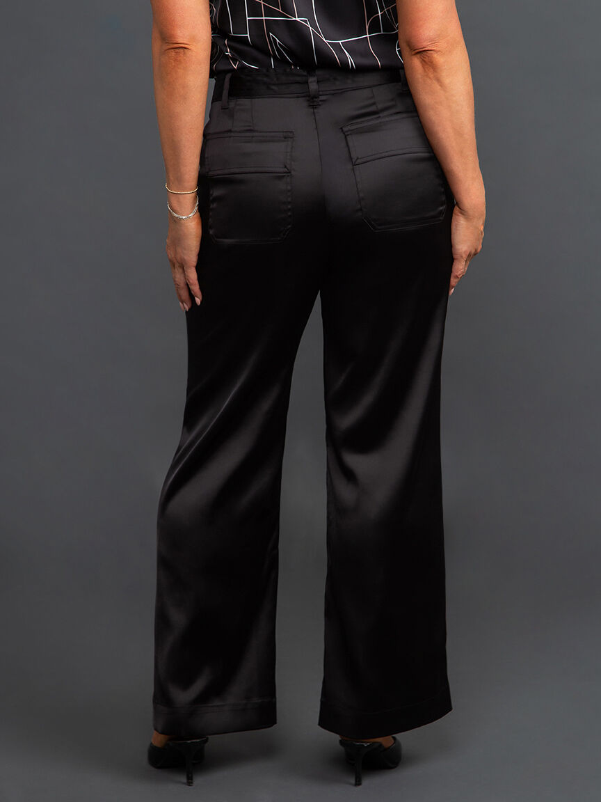 Satin Cargo Pants Image 4
