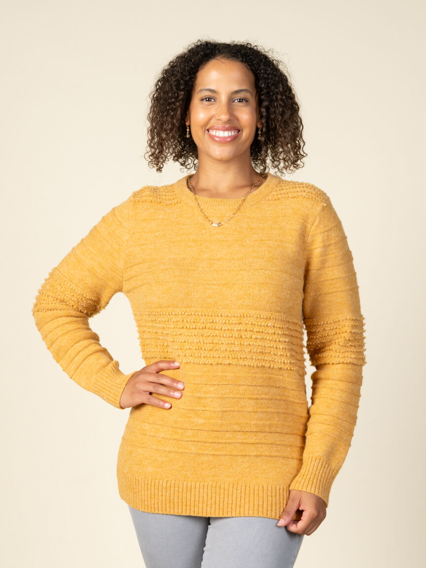 Long Sleeve Textured Knit Sweater