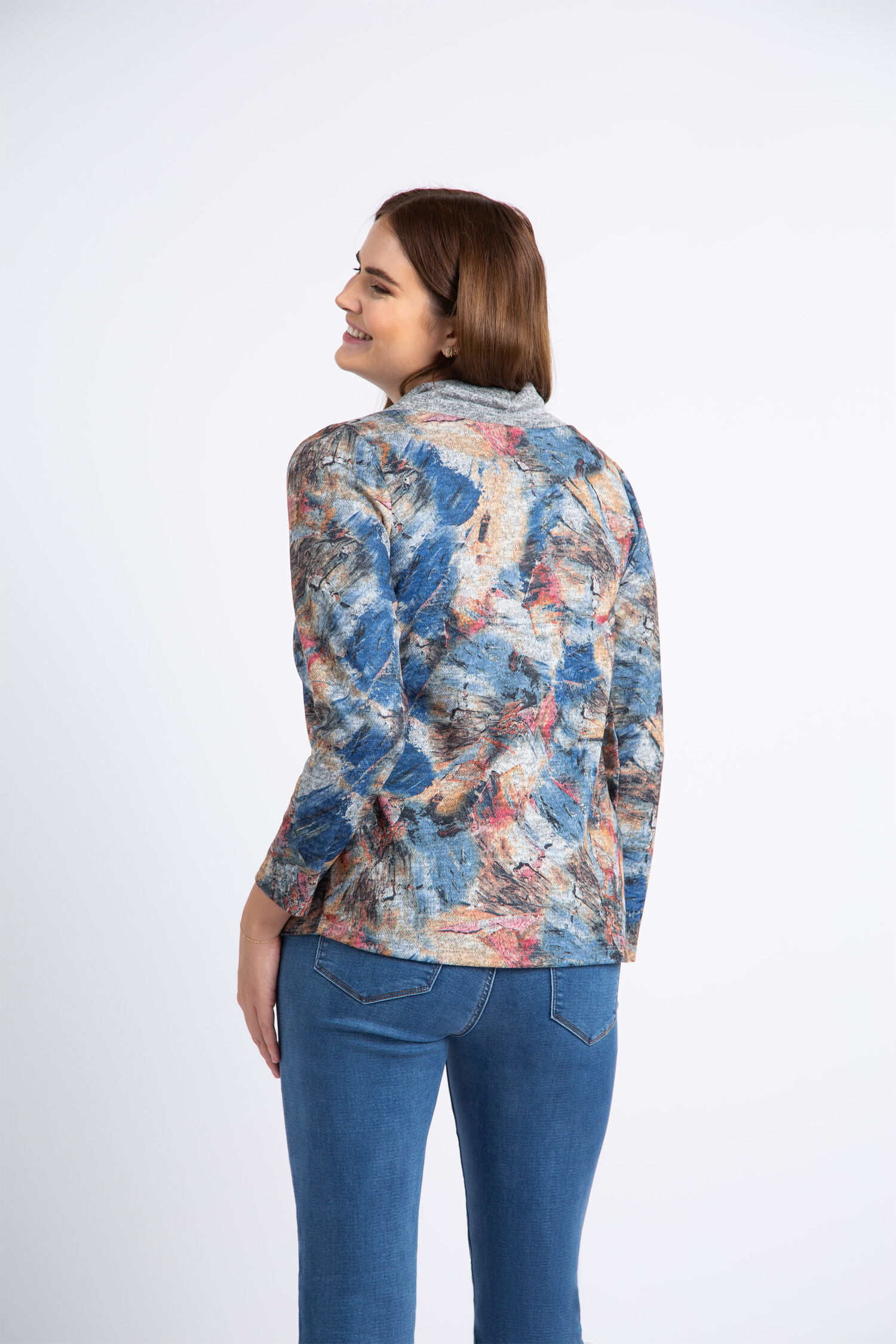 Long Sleeve Button Neck Top  Image 4