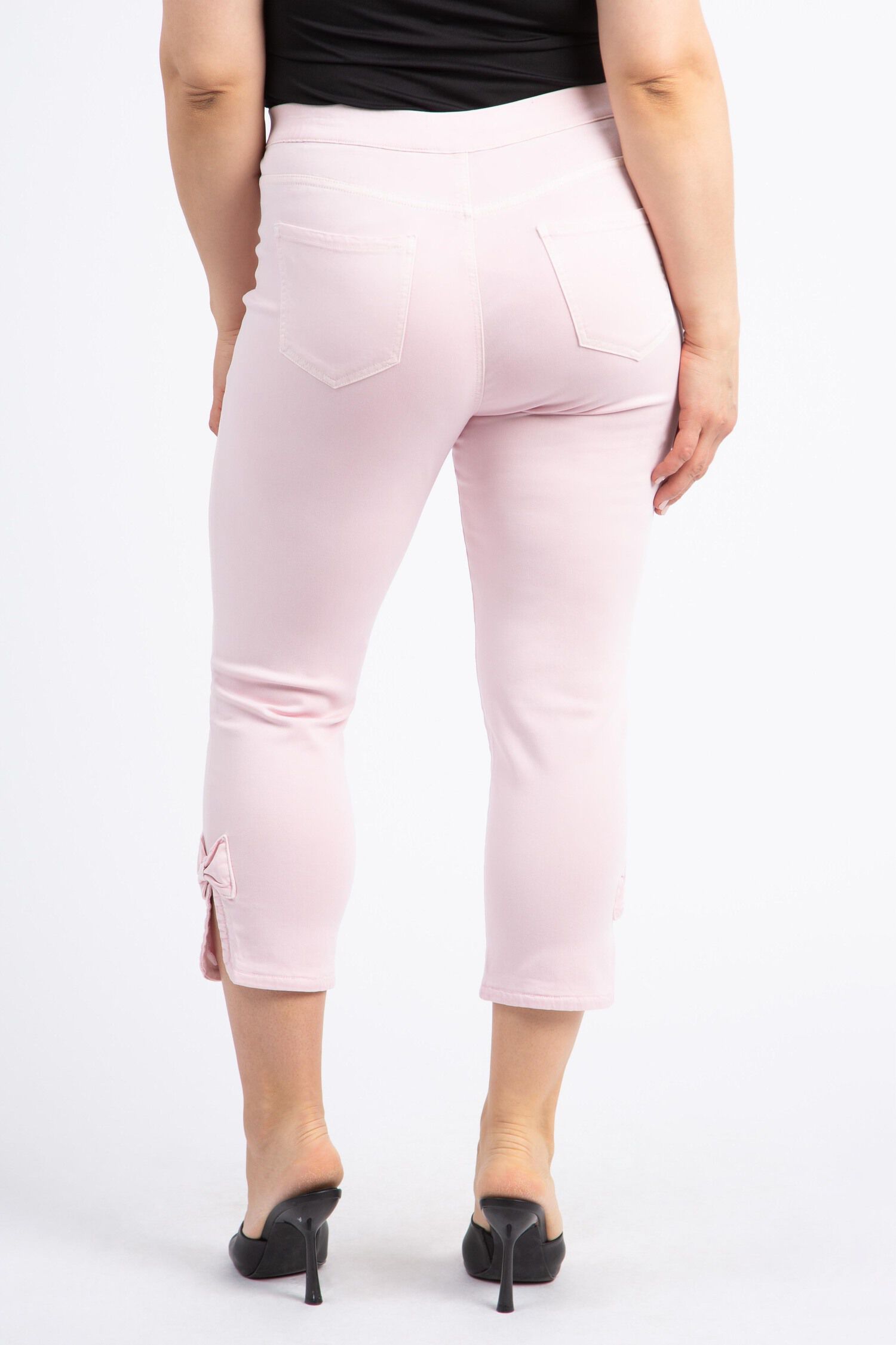 Soft Denim Capri w/ Petal Slit Image 3