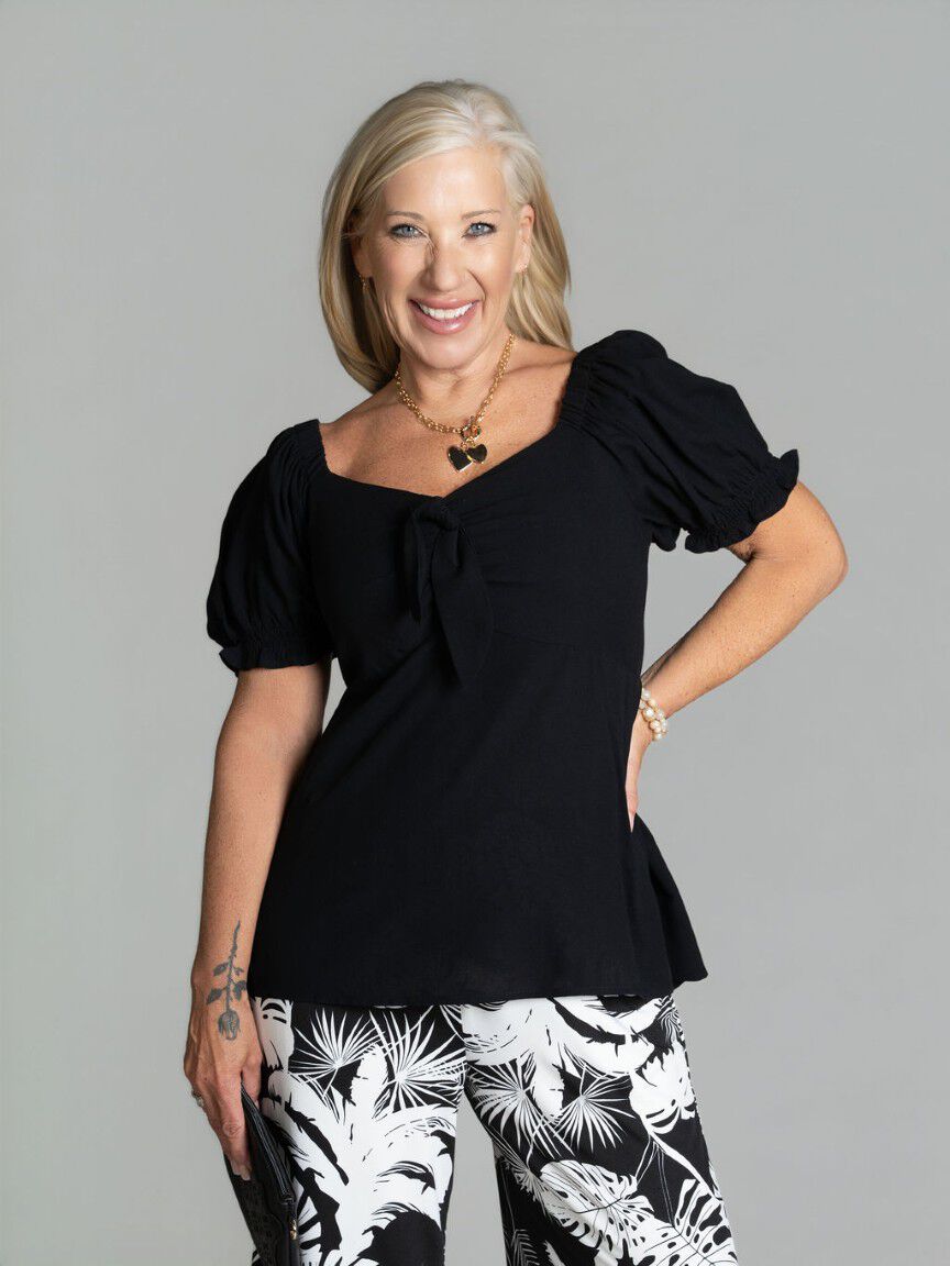 Off The Shoulder Tie Front Top