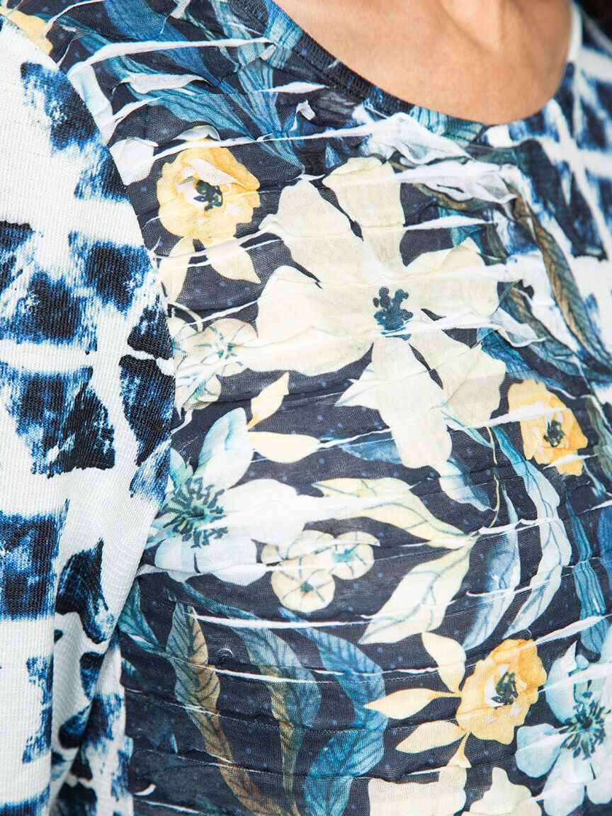 Long Sleeve Stretch Knit Floral Top Image 6