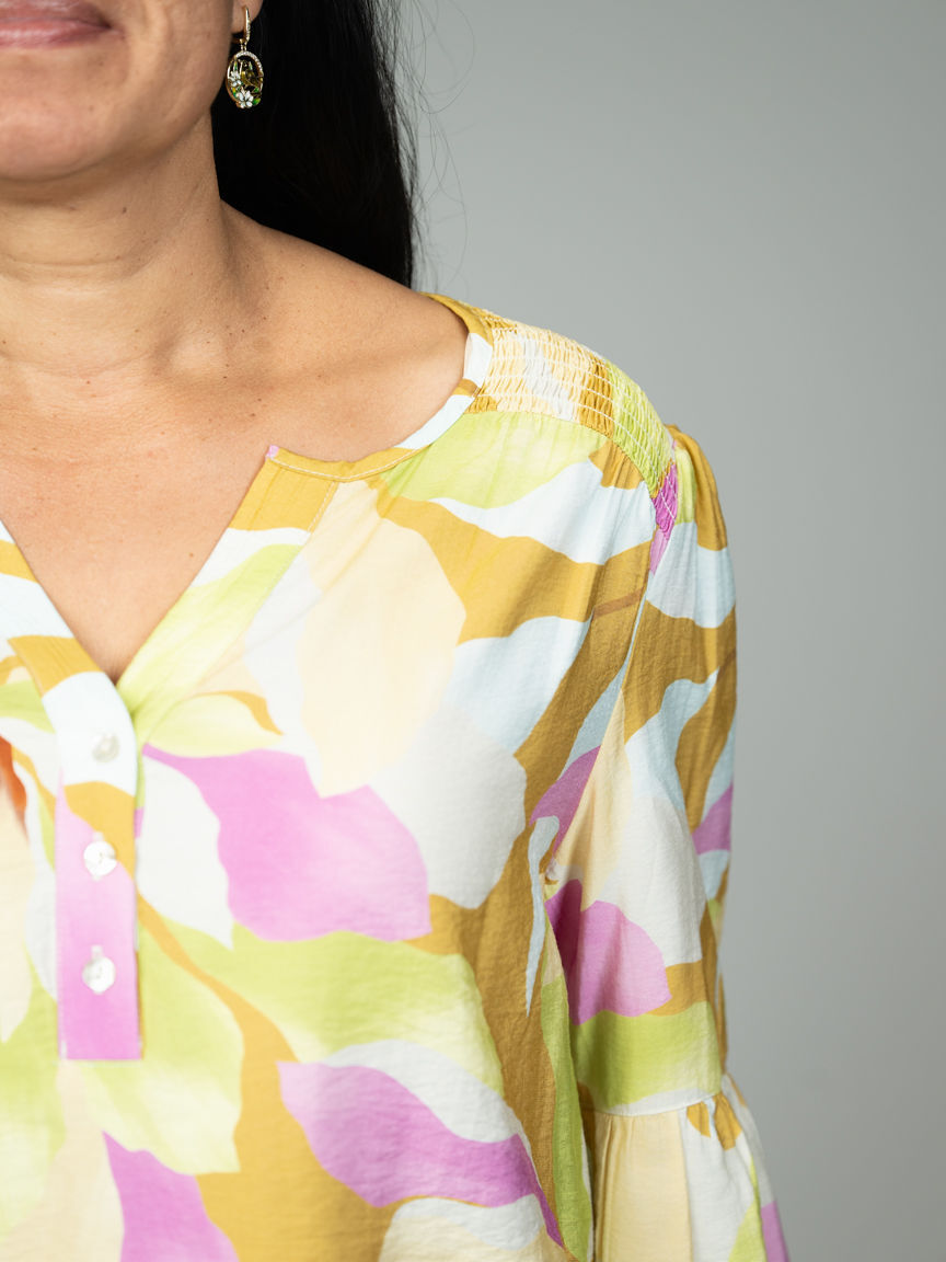 Blouse With Smocked Yoke