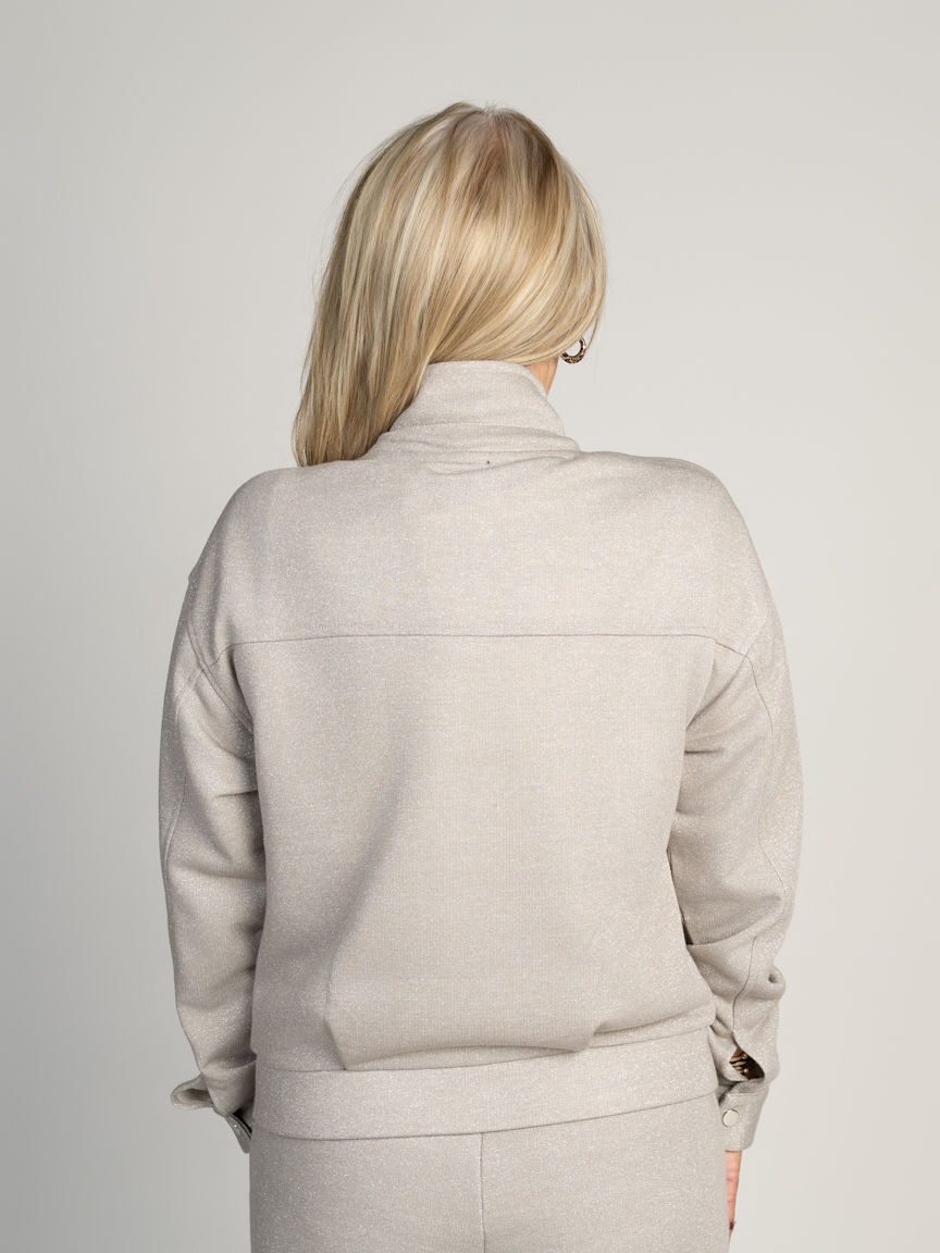 Lurex Zip Cardigan