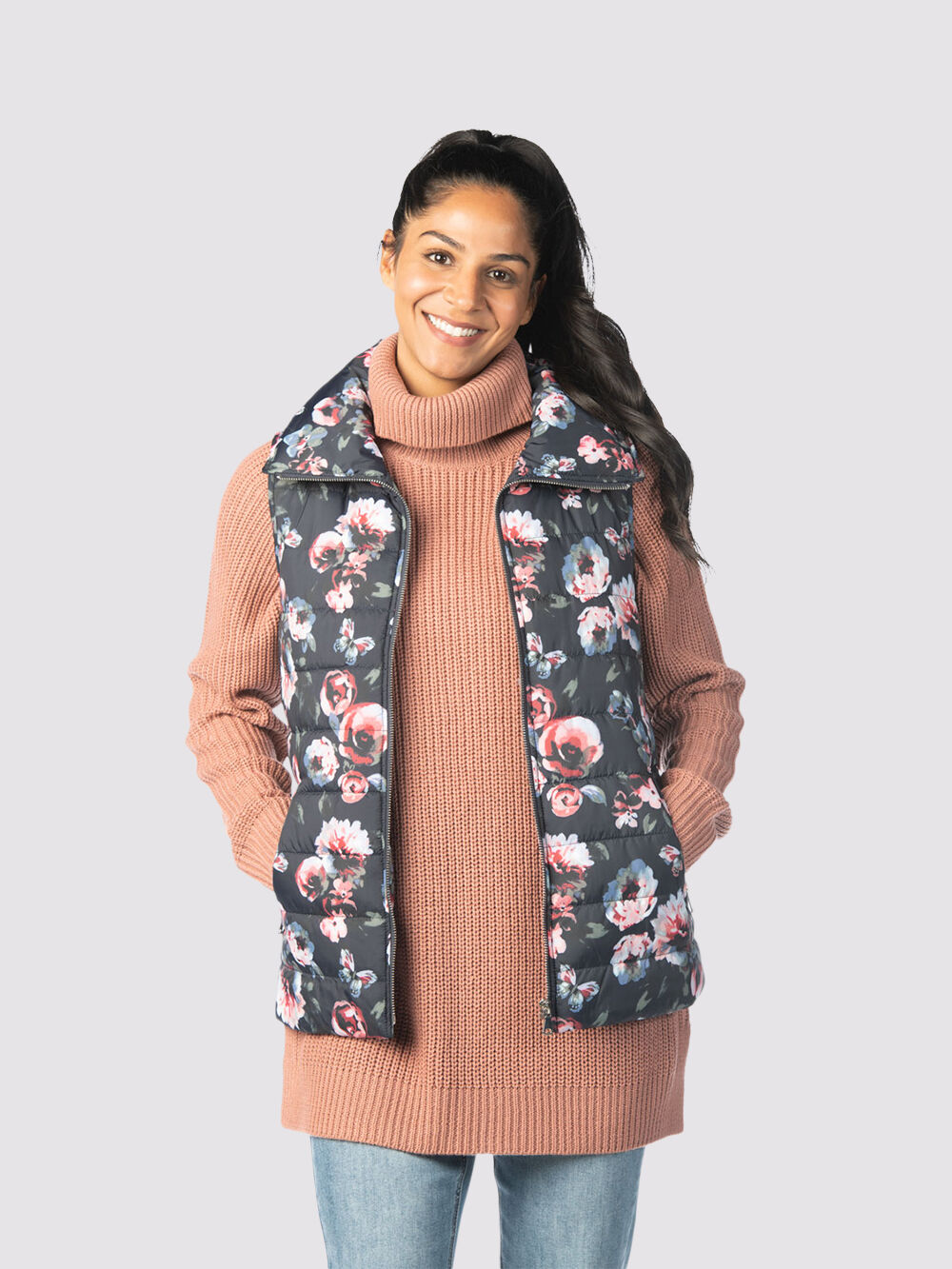 Spring Floral Puffer Vest Image 1