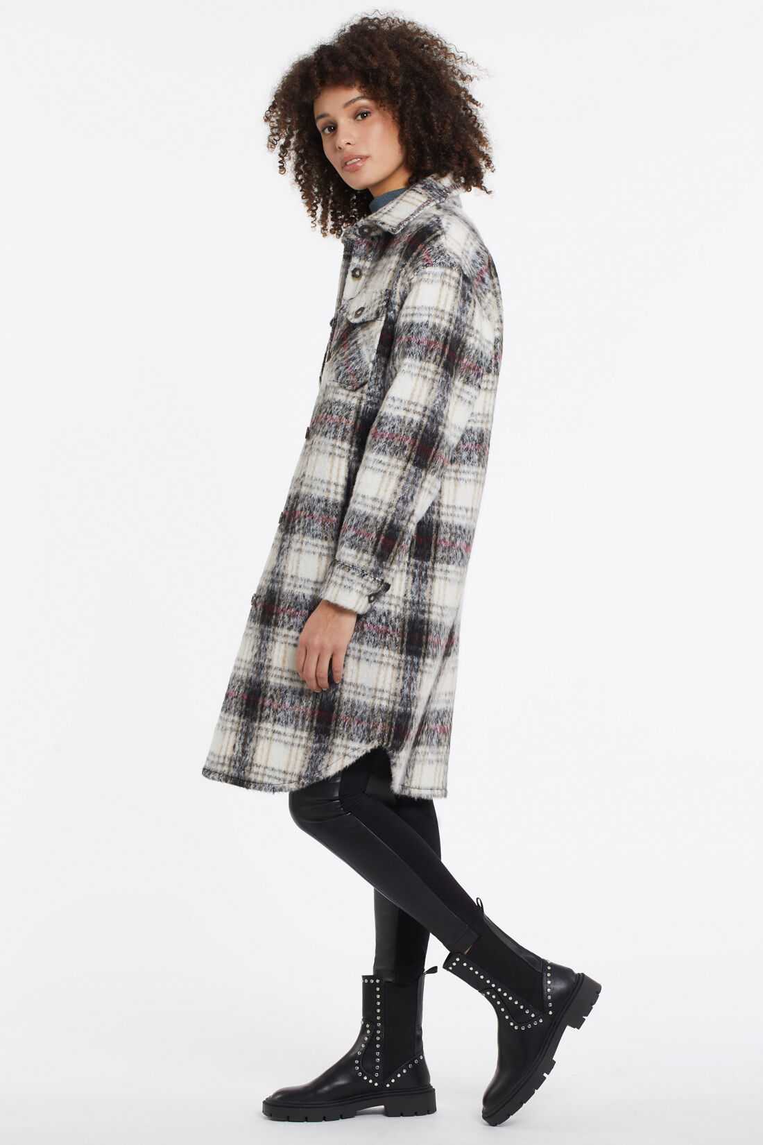 Plaid Maxi Shacket Image 3