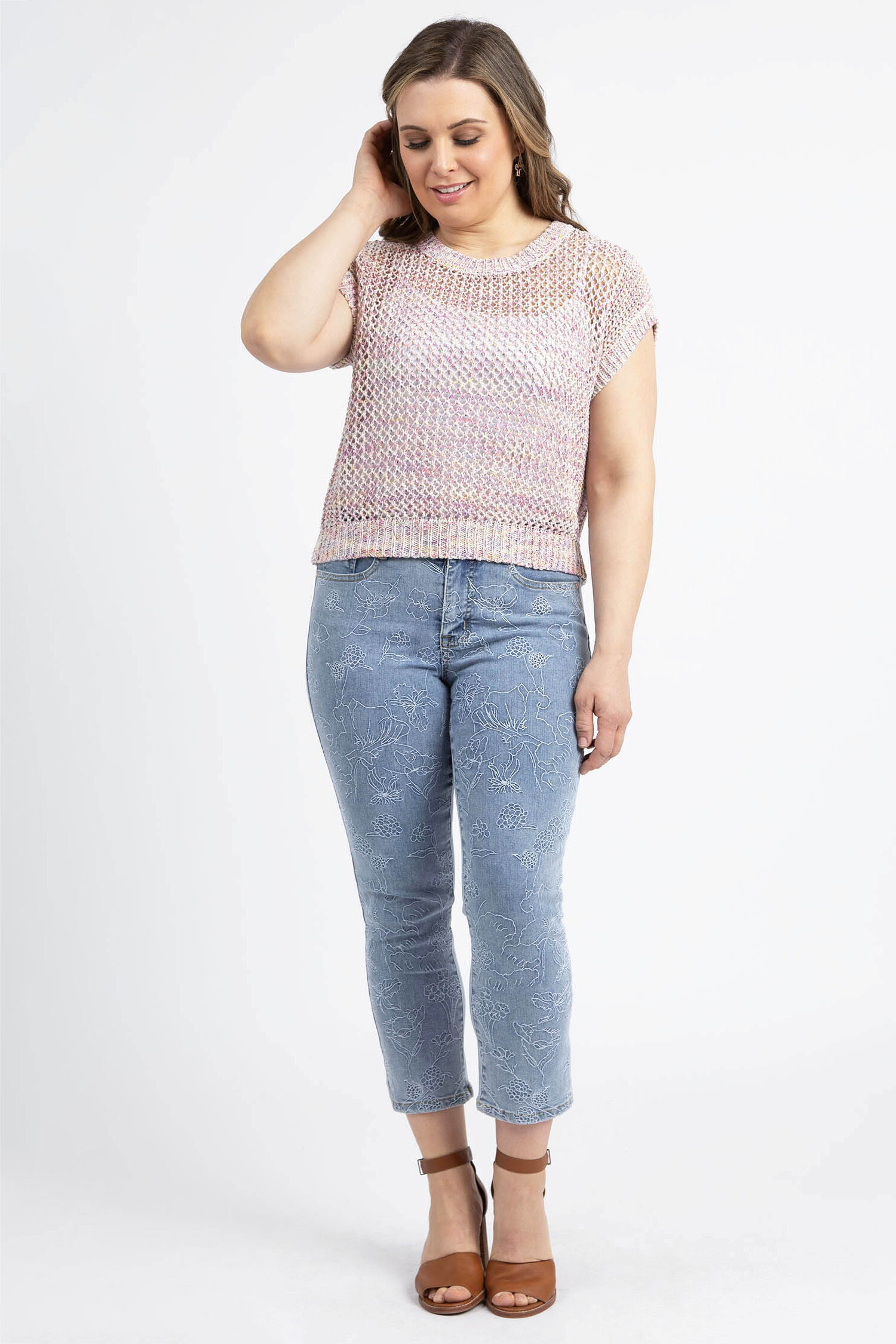 Space Dyed Short Sleeve Sweater Image 2