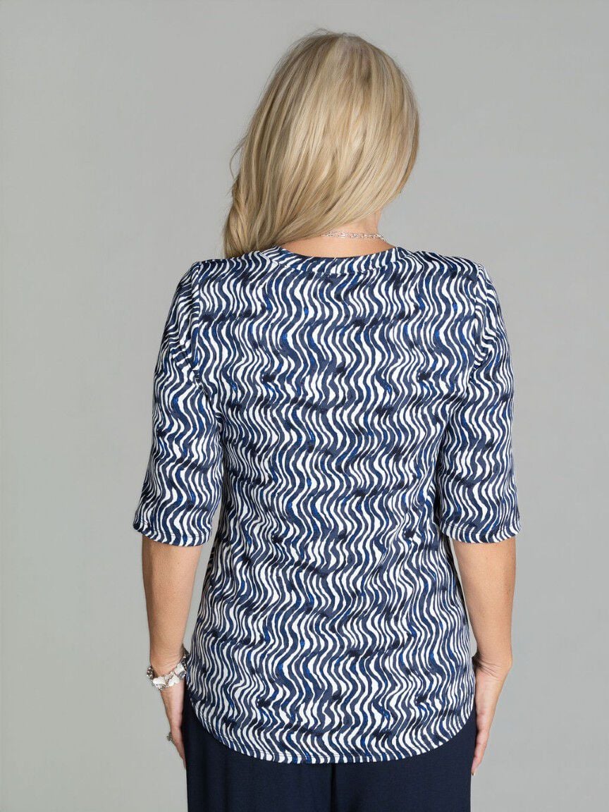 Elbow Sleeve Printed Top Image 3
