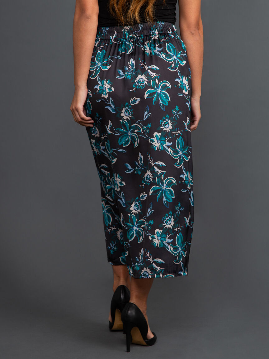Satin Wrap Midi Skirt Image 4