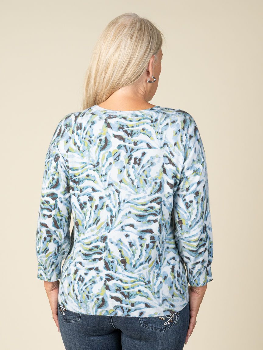 3/4 Sleeve Crew Neck Sweater Image 3