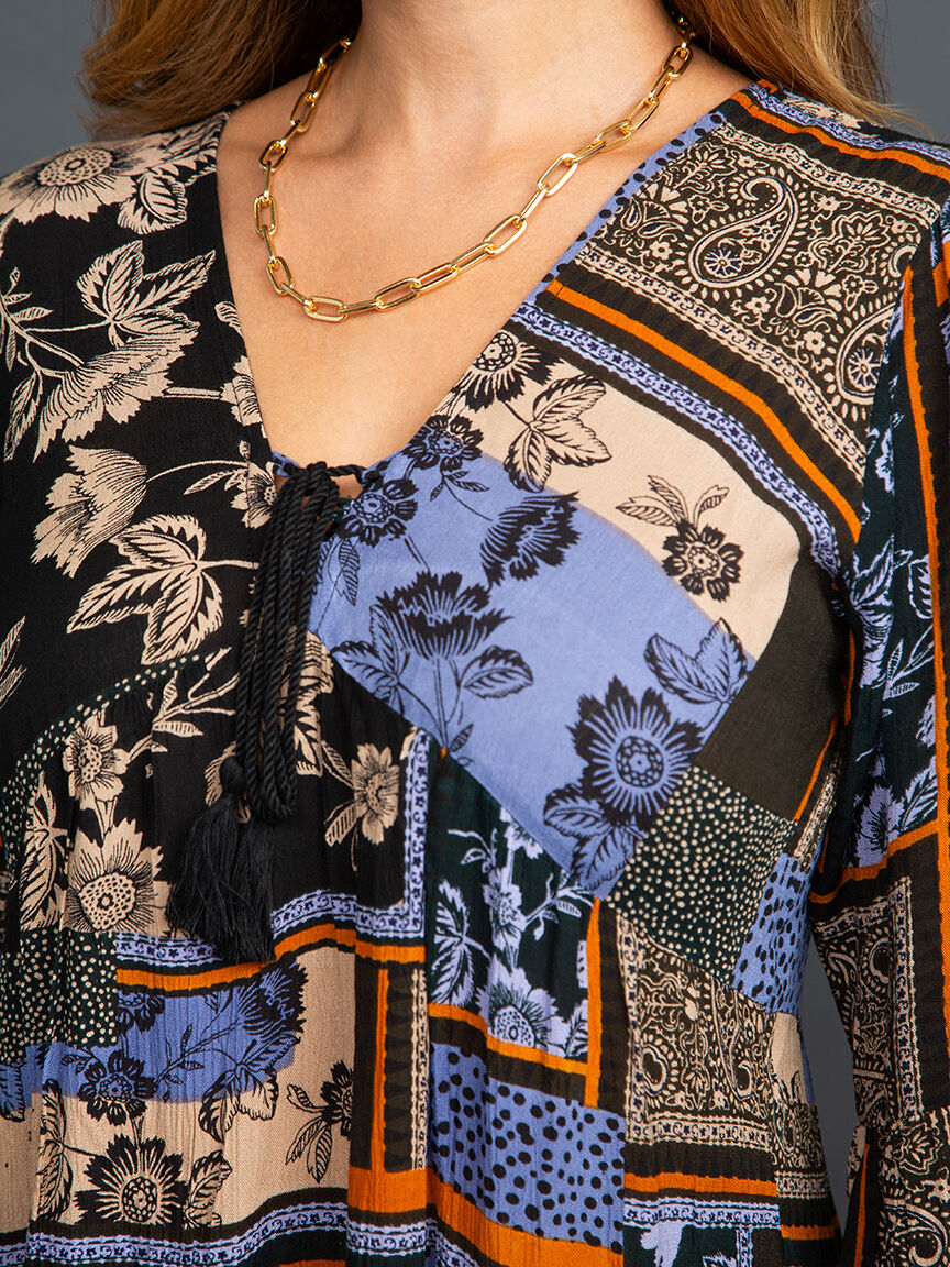&frac34; Sleeve Floral Patchwork Tunic Image 5