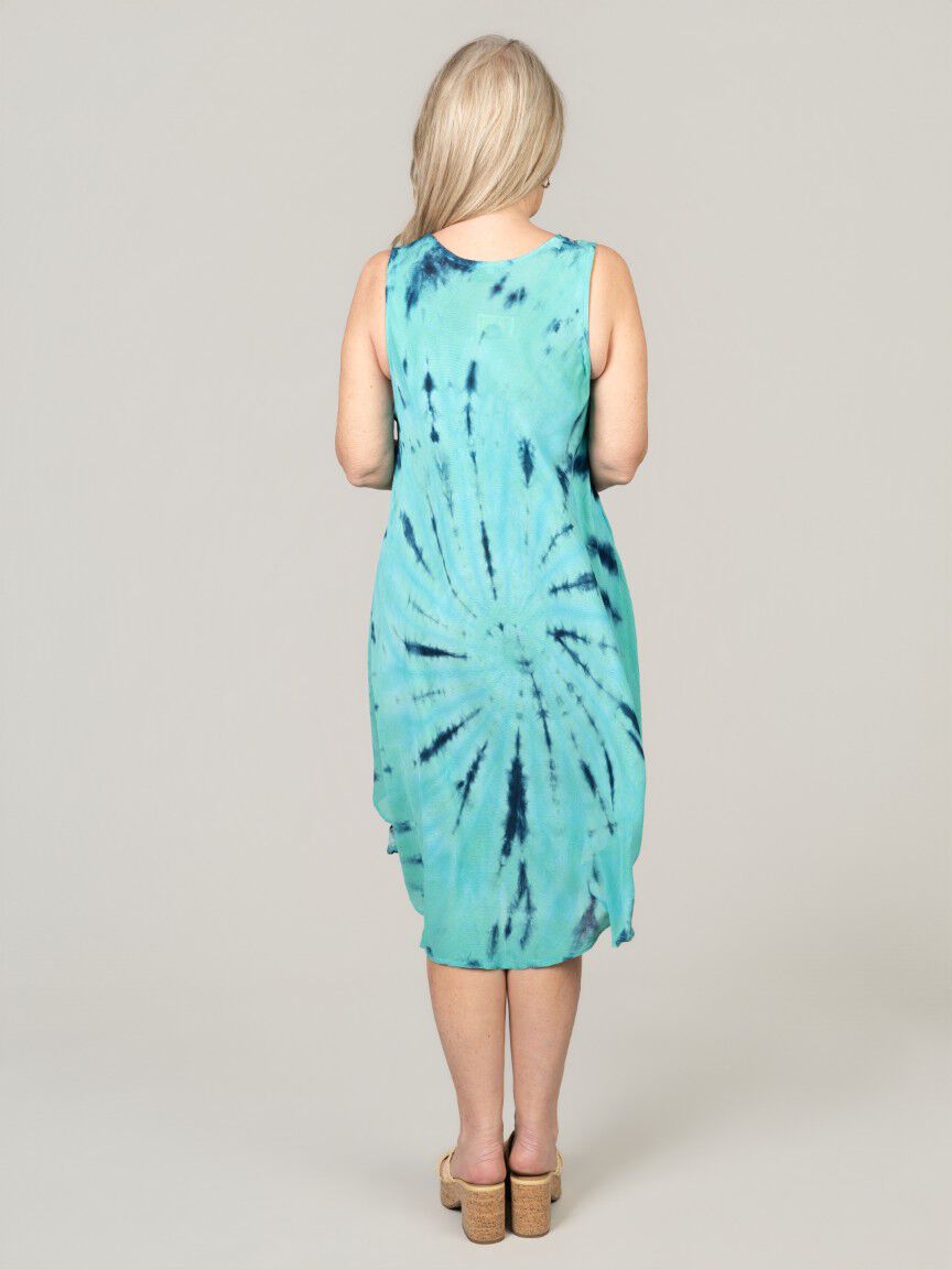 Sleeveless Tie Dye Midi Dress
