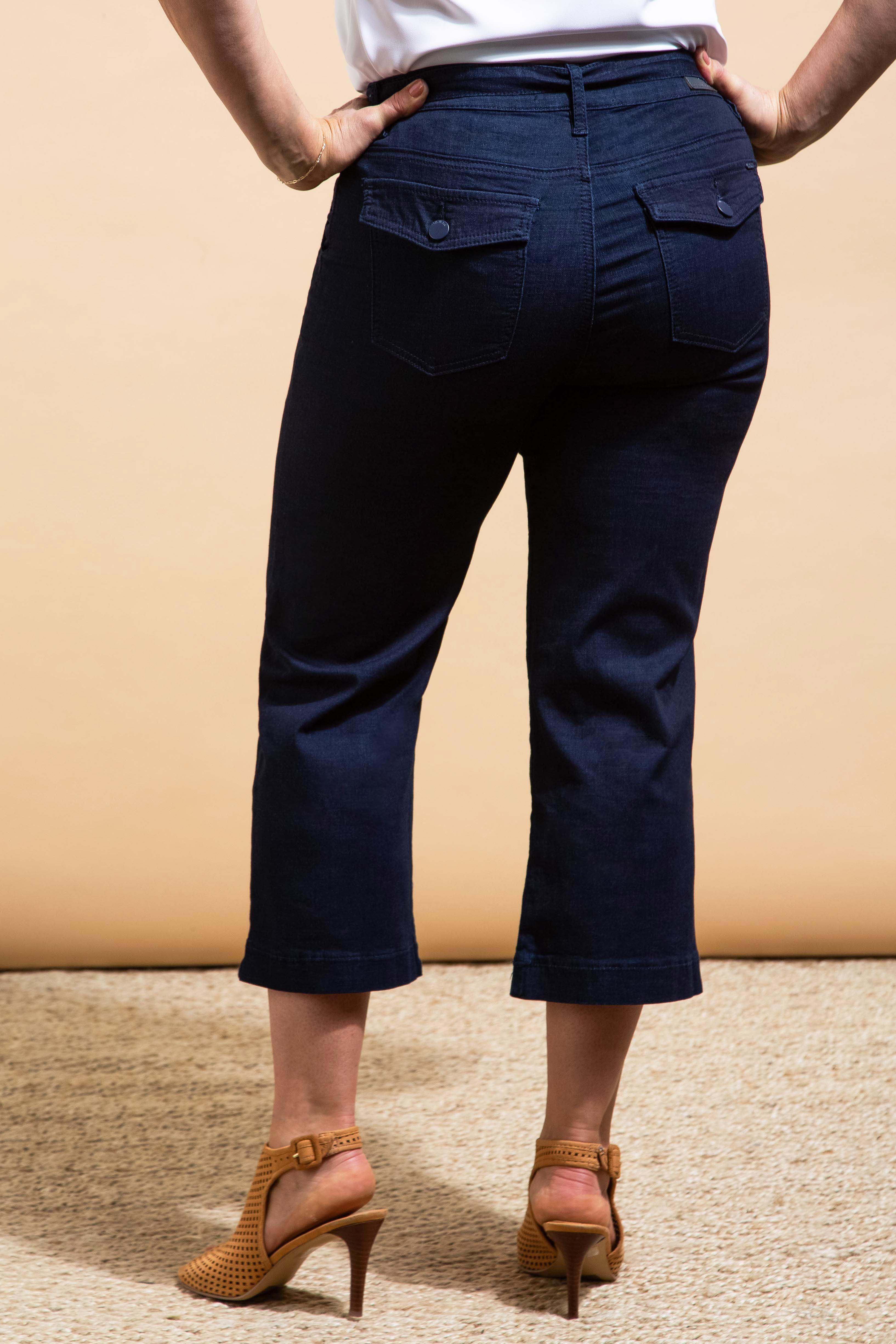 Gaucho Denim Pants Image 3