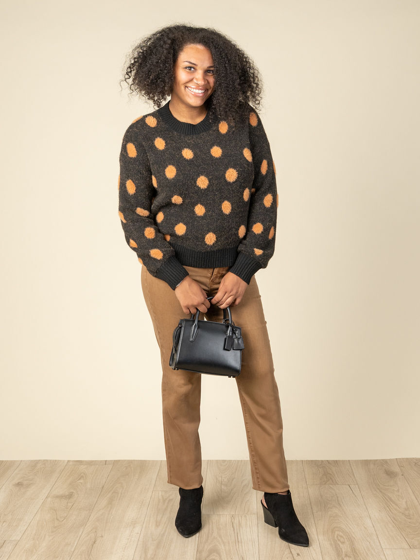 Polka Dot Crew Neck Sweater