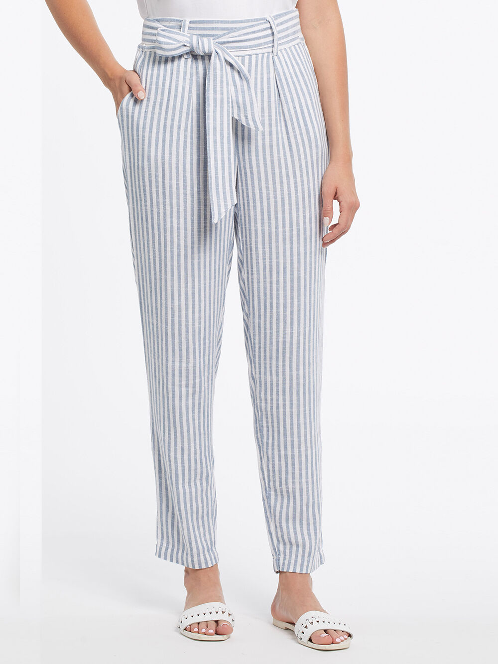 Paperbag Linen Pants Image 2