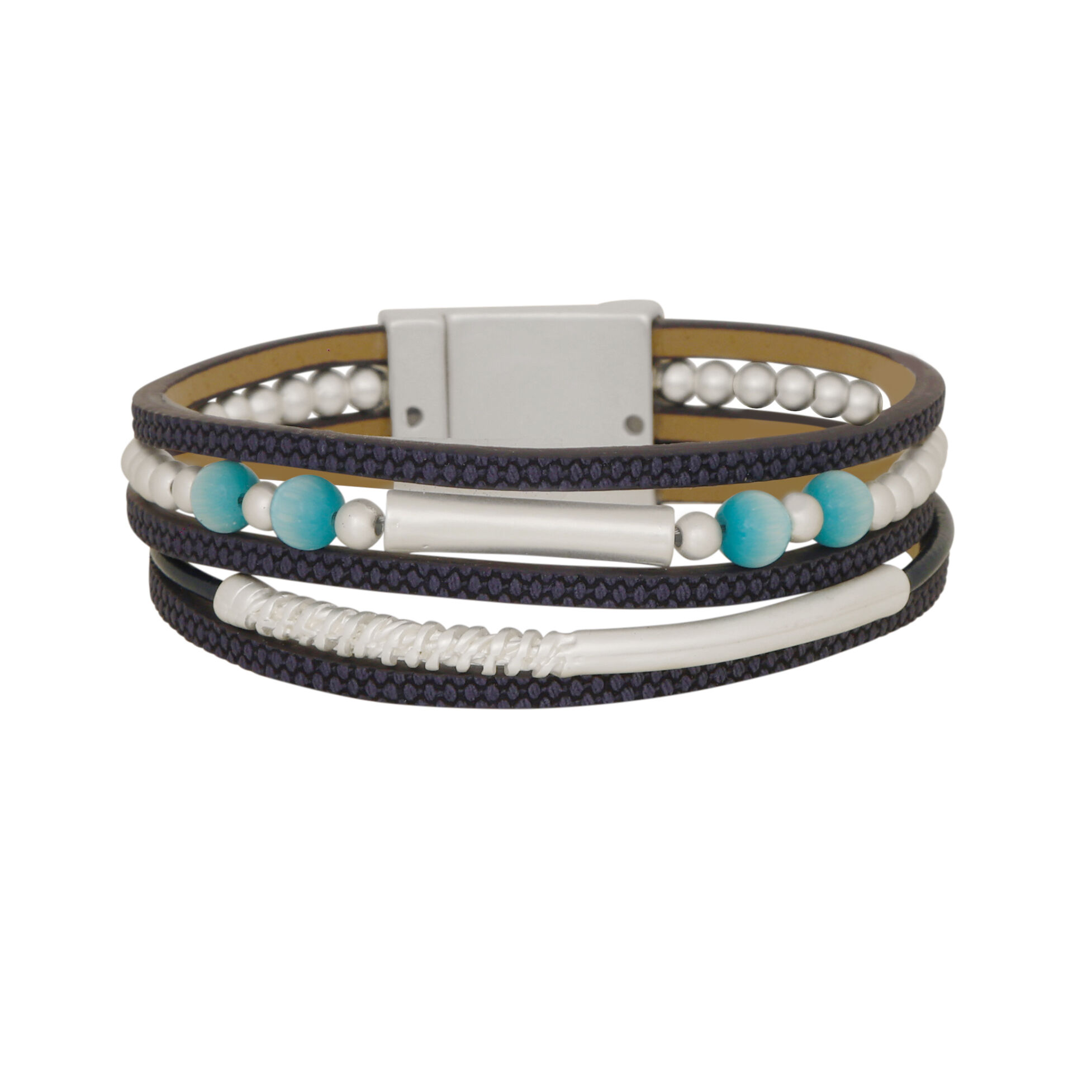 Mixed Media Leather Bracelet