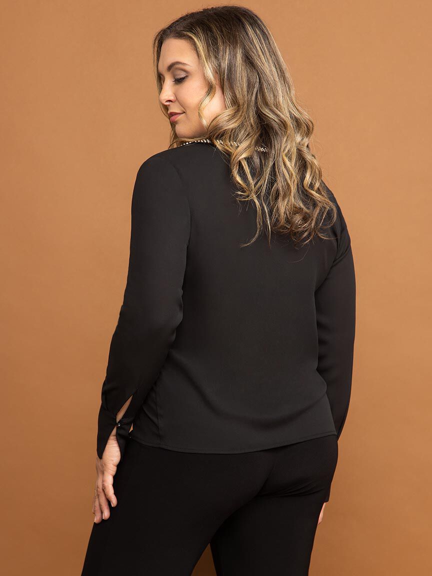 Jeweled Collar Blouse Image 4