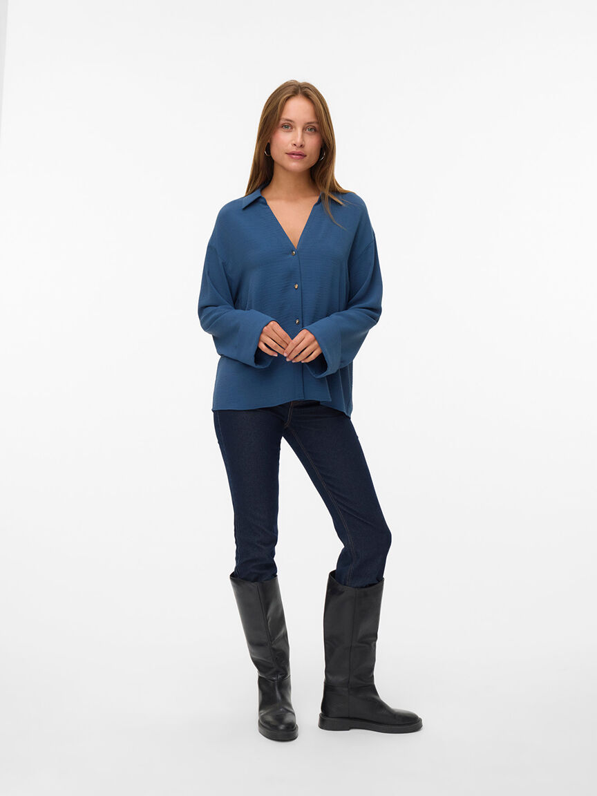 Long Sleeve Button Up Blouse