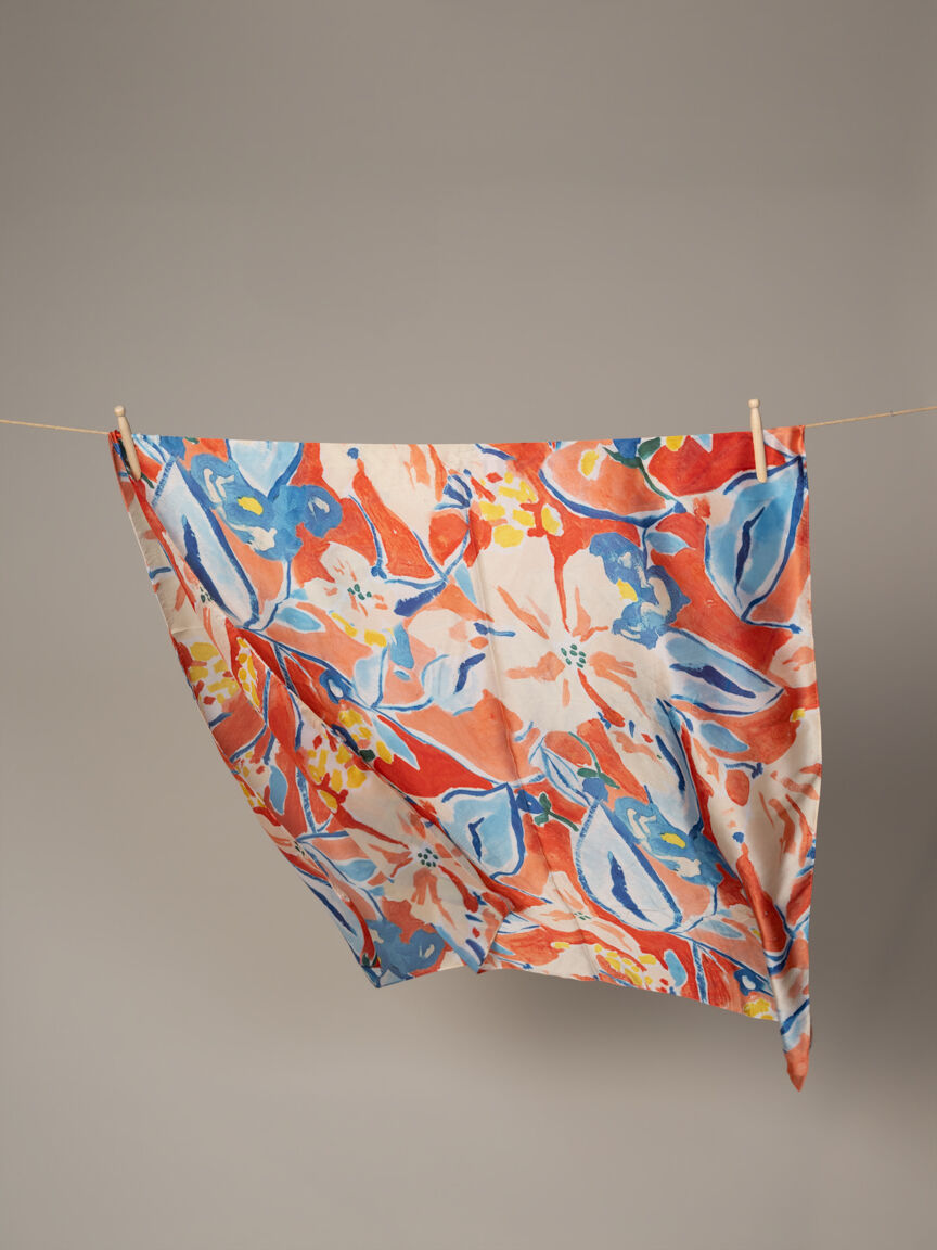 Lightweight Abstract Silk Scarf