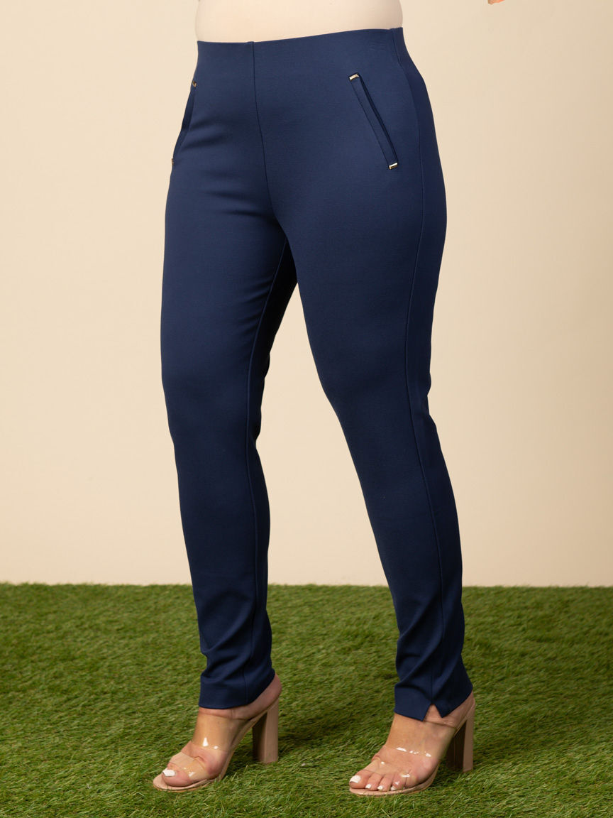 Petite Pull-On Slim Leg Trousers