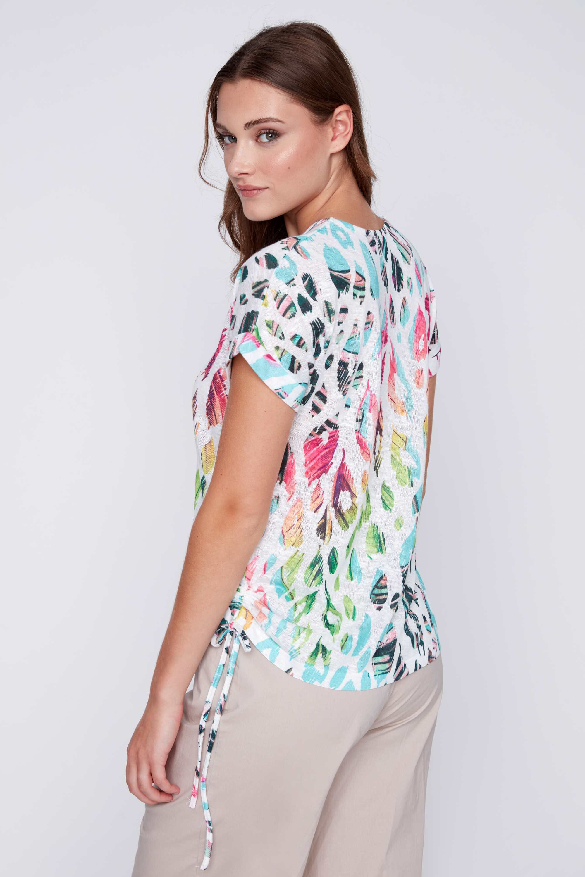 Cap Sleeve Rhinestone Tee Image 2