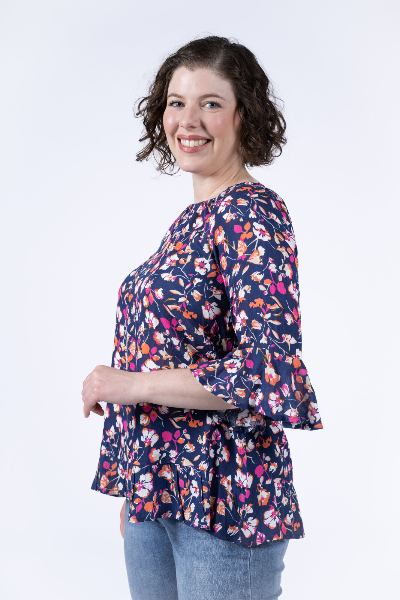 Ruffle Hem Floral Blouse Image 1