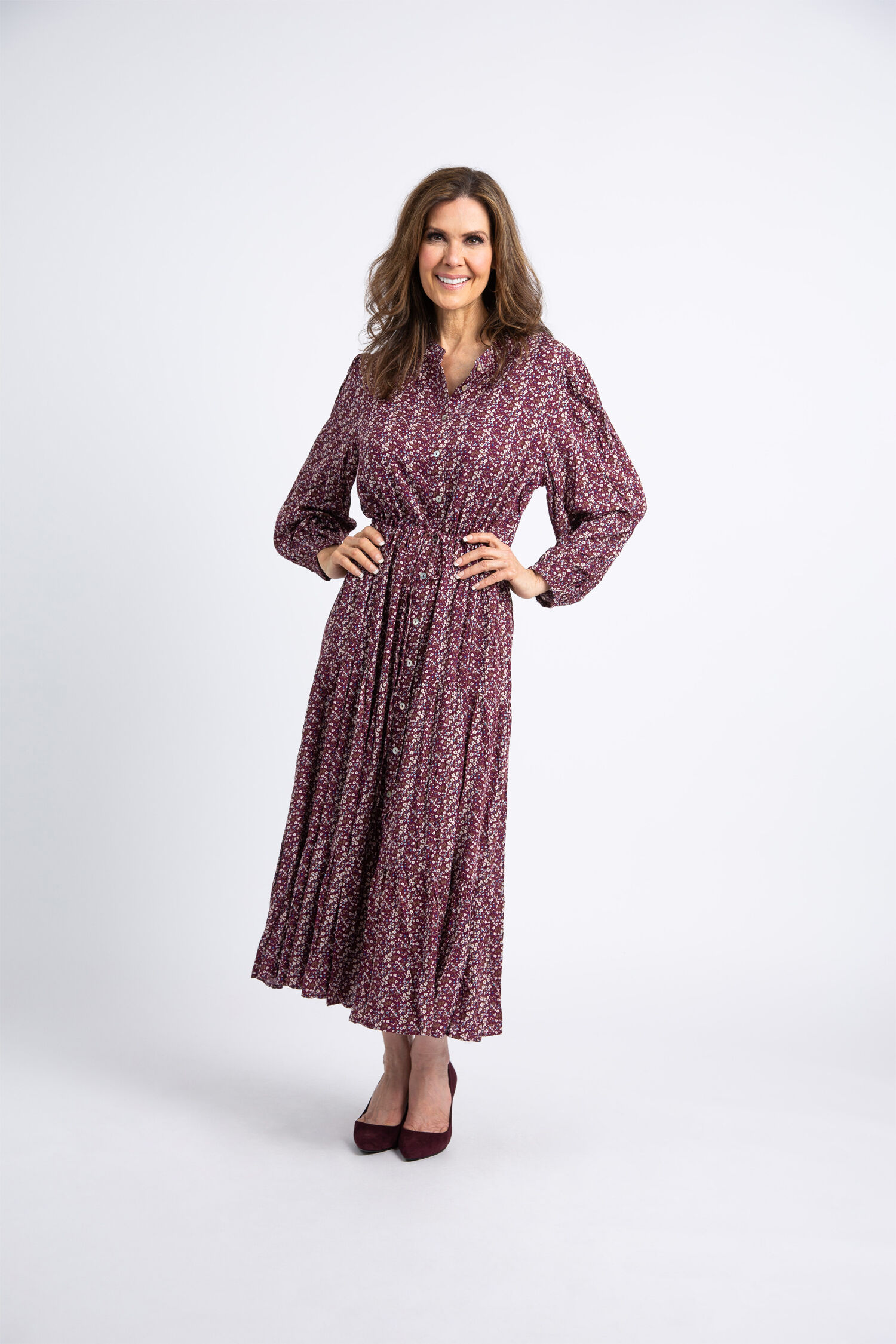 Long Sleeve Button-Up Maxi Dress  Image 2