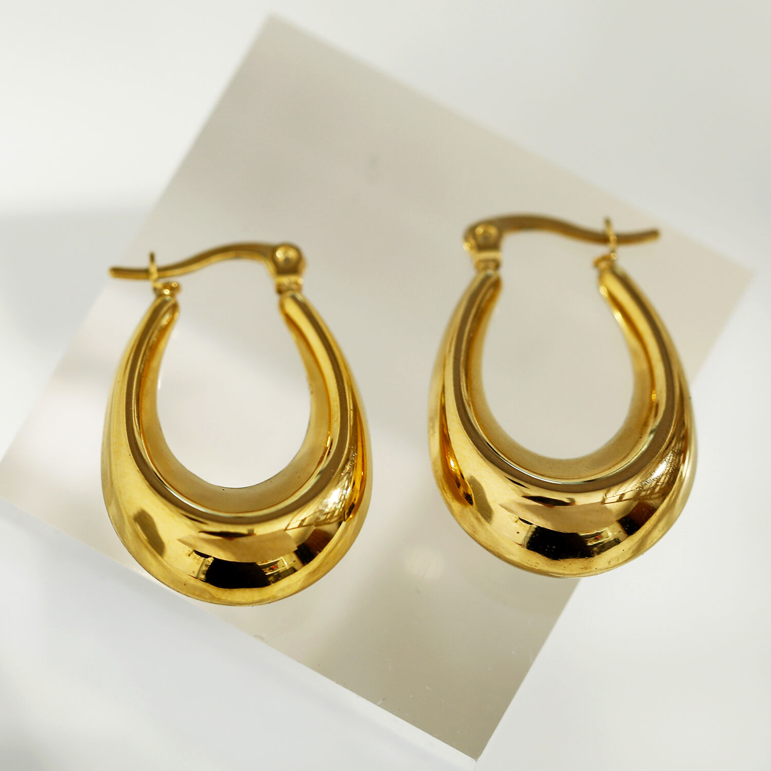 ARINA Chunky Shaped Hoops Image 4
