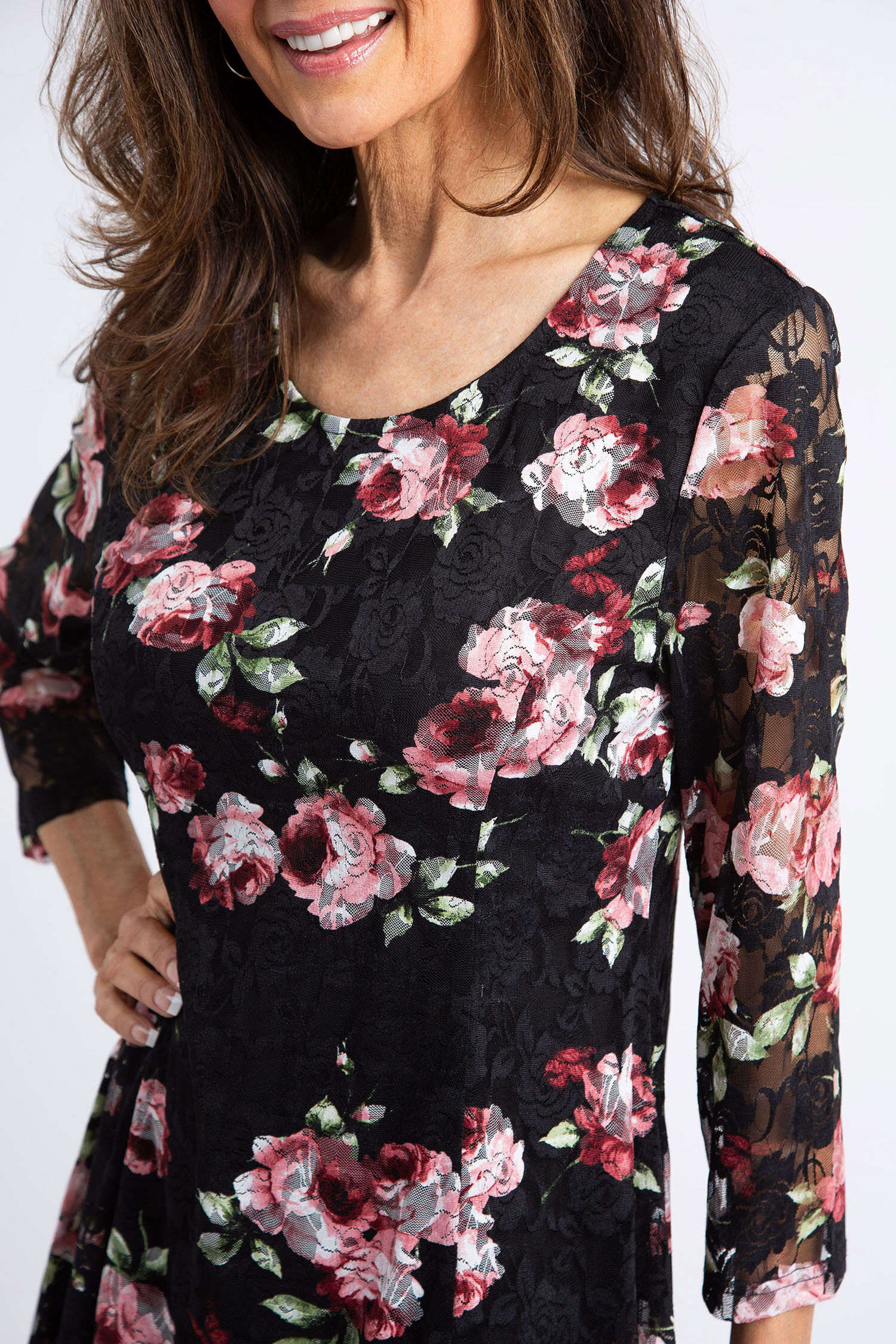 Floral Lace Skater Dress Image 4