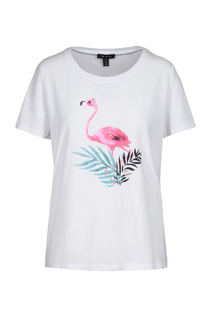 Flamingo Print T-Shirt Image 4