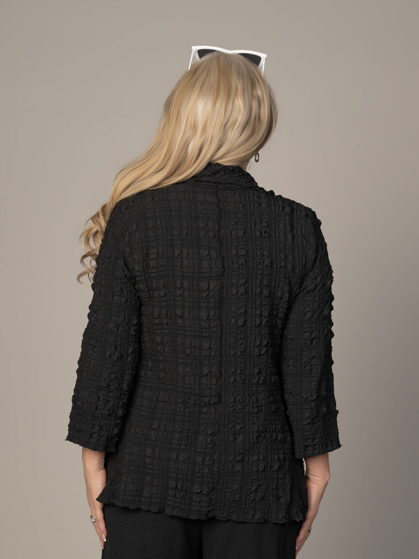 Open Front Crinkle Cardigan