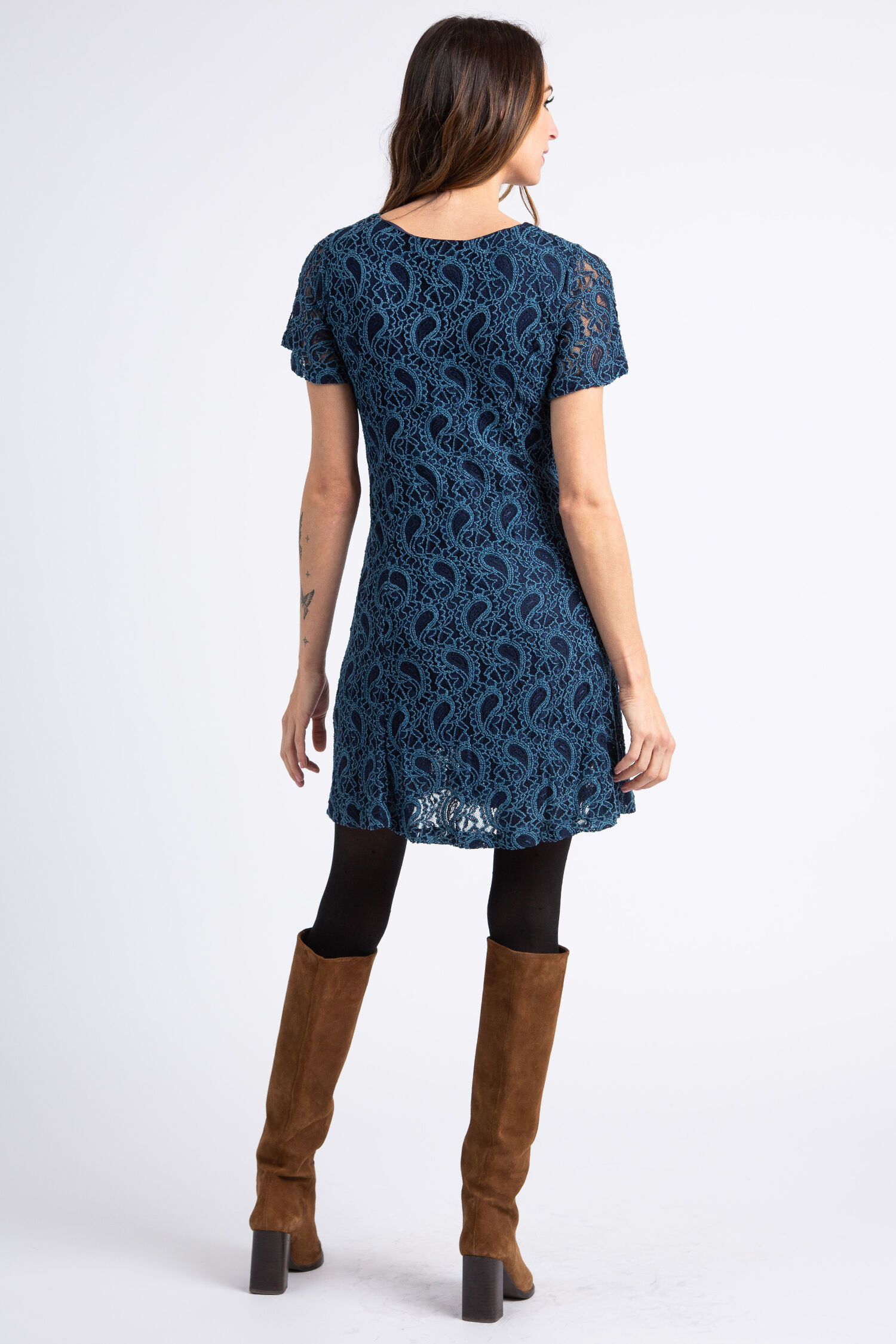 Flutter Sleeve Lace Dress Image 3