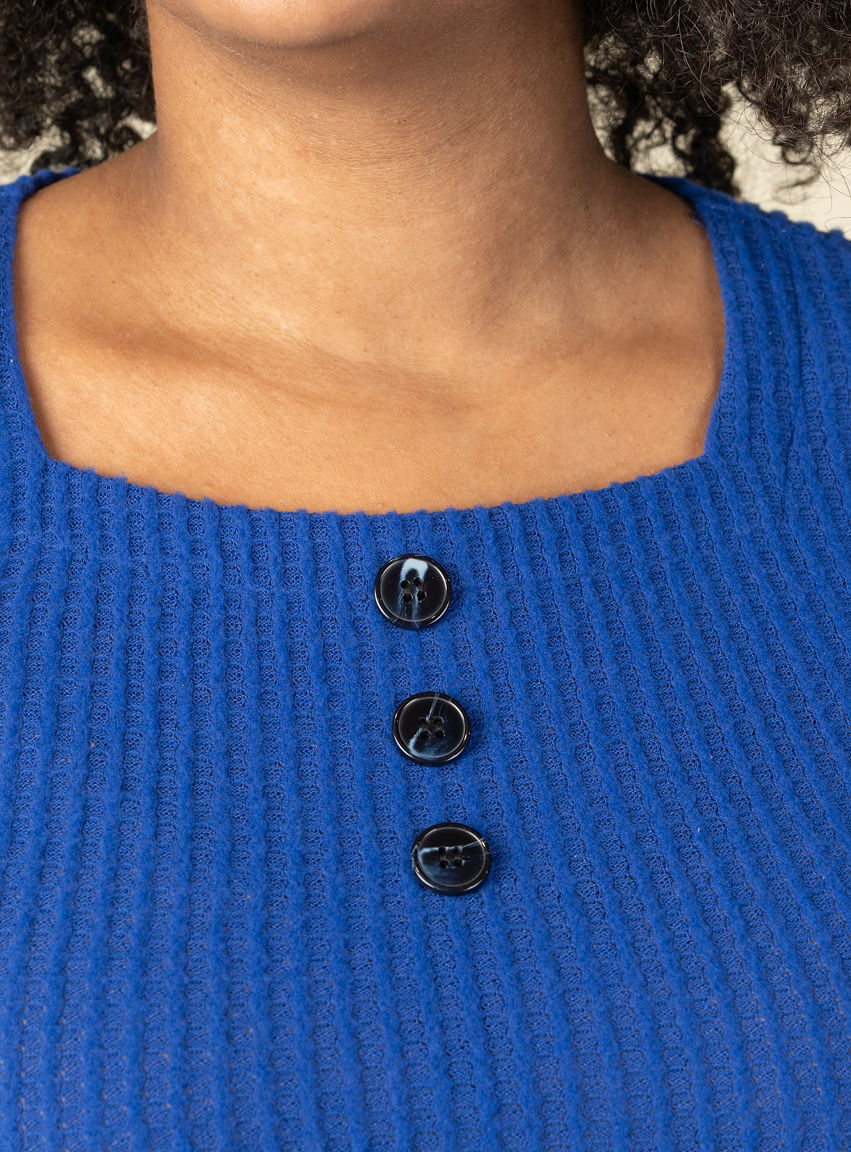 Long Sleeve Top With Square Neck