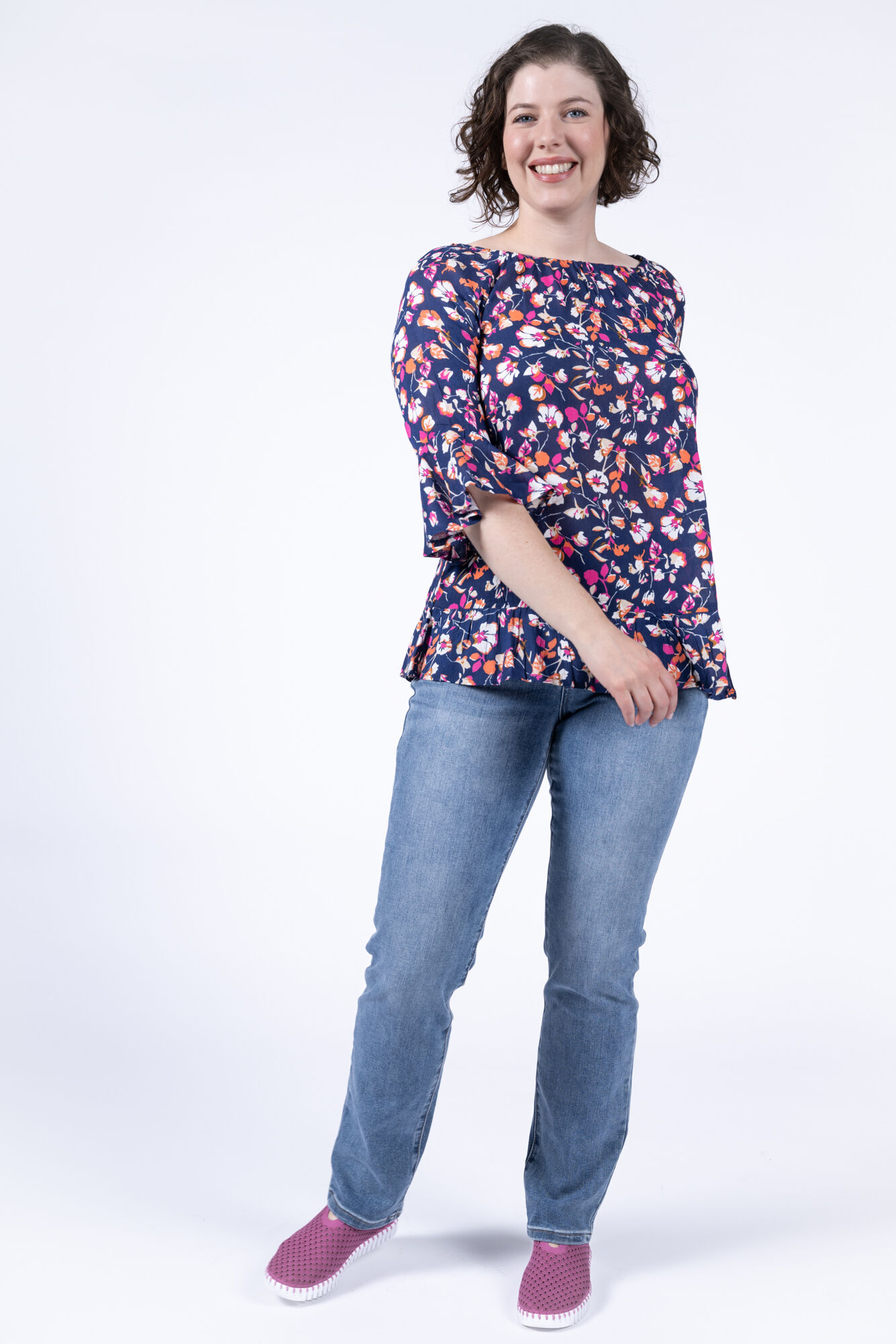 Ruffle Hem Floral Blouse Image 2