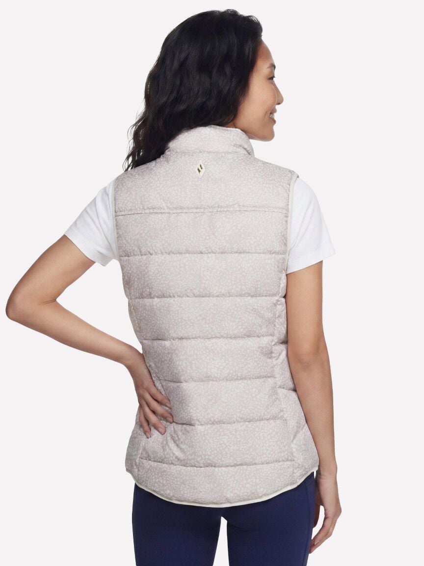 Sketchers Beige Print Puffer Vest 